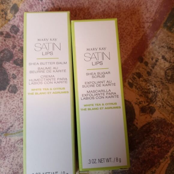 MARY KAY Satin Lips Shea Butter Balm and Sugar Scrub SET~ New in Box - Picture 4 of 12
